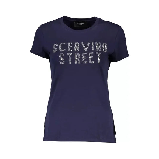 Scervino Street Blue Cotton Women T-Shirt Scervino Street