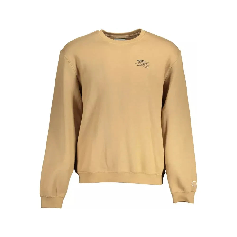 Guess Jeans Elevated Casual Beige Crew-Neck Sweatshirt Guess Jeans