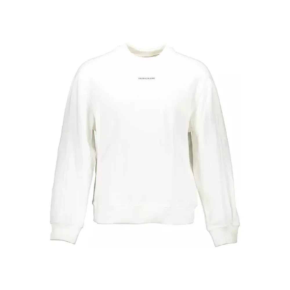 Calvin Klein Sleek White Cotton Logo Sweatshirt Calvin Klein