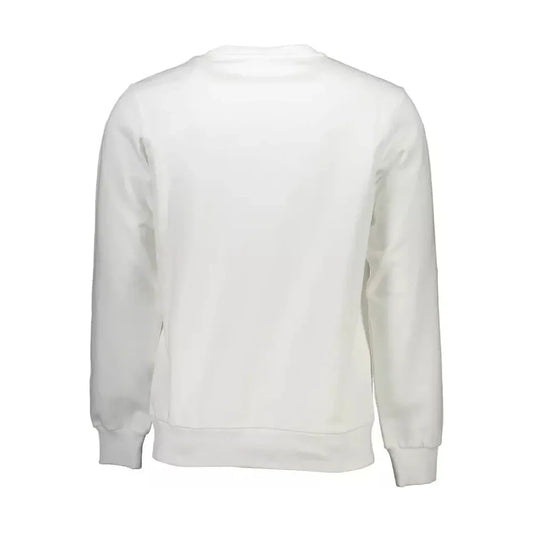 Diesel Crisp White Printed Cotton Sweatshirt Diesel