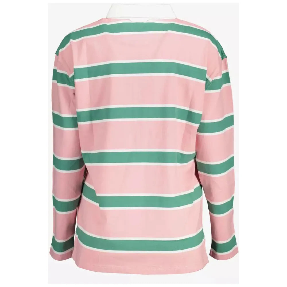 Gant Elegant Long-Sleeve Pink Polo with Contrasting Details Gant