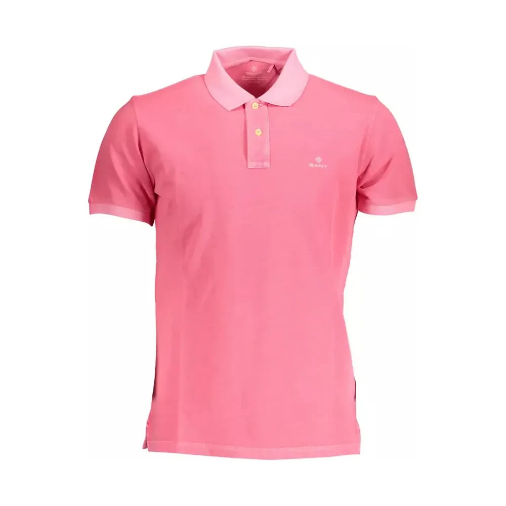 Gant Chic Pink Cotton Polo Shirt with Logo Detail Gant