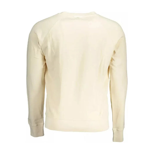 Gant Chic Beige Cotton Sweatshirt with Logo Print Gant