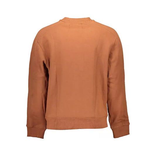 Calvin Klein Sleek Cotton Logo Sweatshirt in Brown Calvin Klein