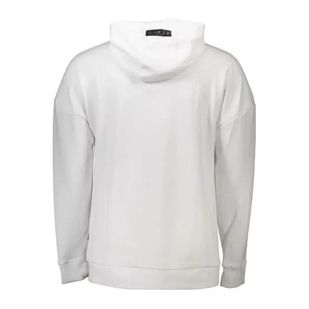 Plein Sport Elevated Casual White Hooded Sweatshirt Plein Sport