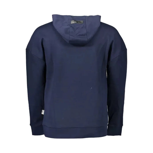 Plein Sport Sleek Blue Hooded Sweatshirt with Logo Detail Plein Sport