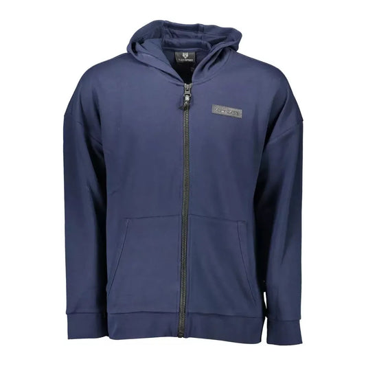 Plein Sport Sleek Blue Hooded Sweatshirt with Logo Detail Plein Sport