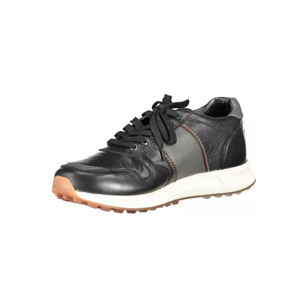 U.S. POLO ASSN. Sleek Black Eco Leather Sports Sneakers U.S. POLO ASSN.