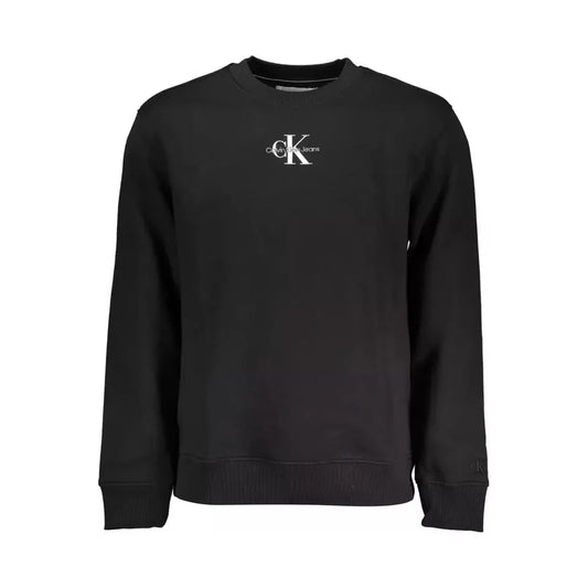 Calvin Klein Sleek Black Embroidered Logo Sweatshirt Calvin Klein