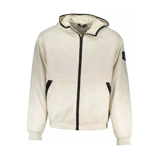 Calvin Klein Chic Beige Hooded Jacket with Contrasting Details Calvin Klein