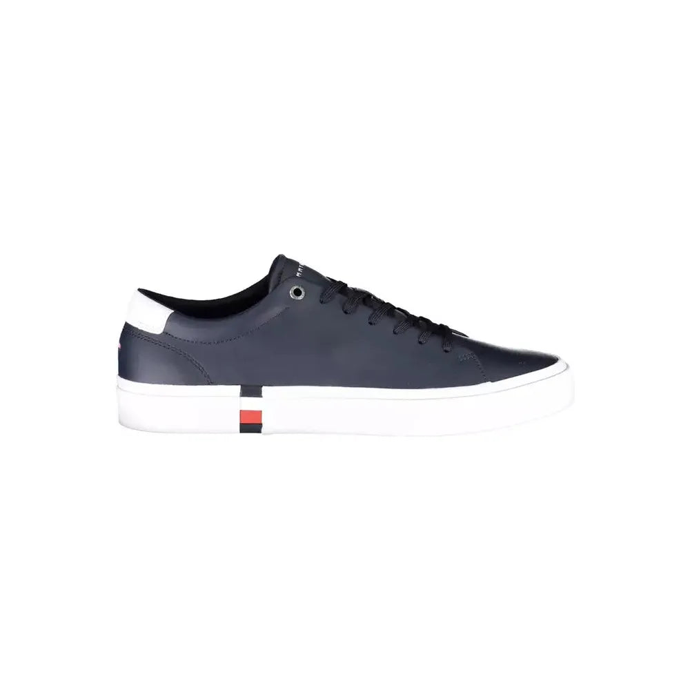 Tommy Hilfiger Elegant Blue Lace-Up Sneakers with Logo Detail Tommy Hilfiger