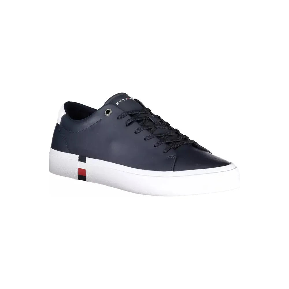 Tommy Hilfiger Elegant Blue Lace-Up Sneakers with Logo Detail Tommy Hilfiger