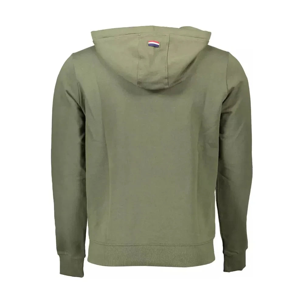 U.S. POLO ASSN. Chic Green Hooded Zip-Up Cotton Sweatshirt U.S. POLO ASSN.