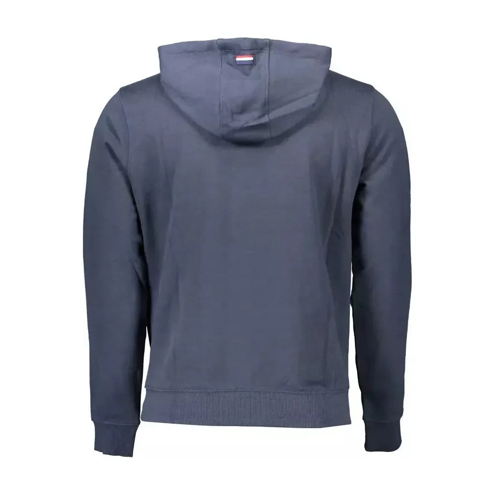 U.S. POLO ASSN. Chic Hooded Blue Sweater with Central Pocket U.S. POLO ASSN.