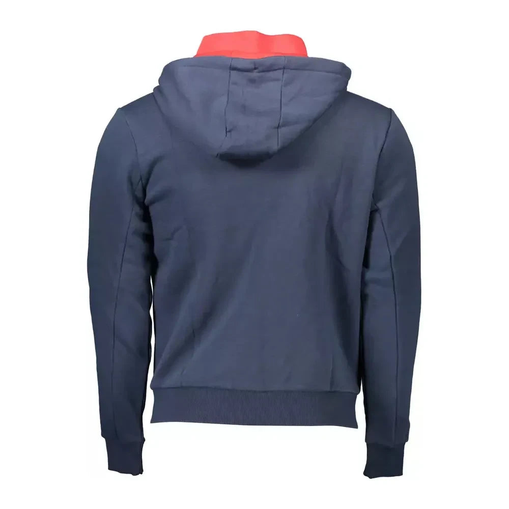 U.S. POLO ASSN. Chic Blue Hooded Zip Sweatshirt - Embroidered Detail