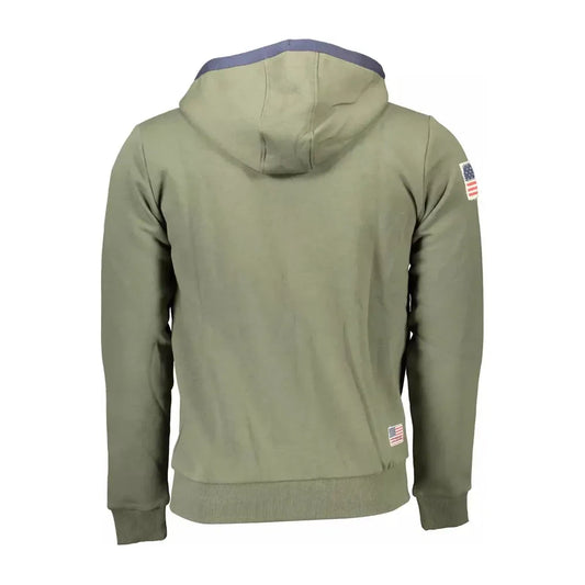 U.S. POLO ASSN. Chic Green Hooded Zip Sweatshirt with Embroidery U.S. POLO ASSN.