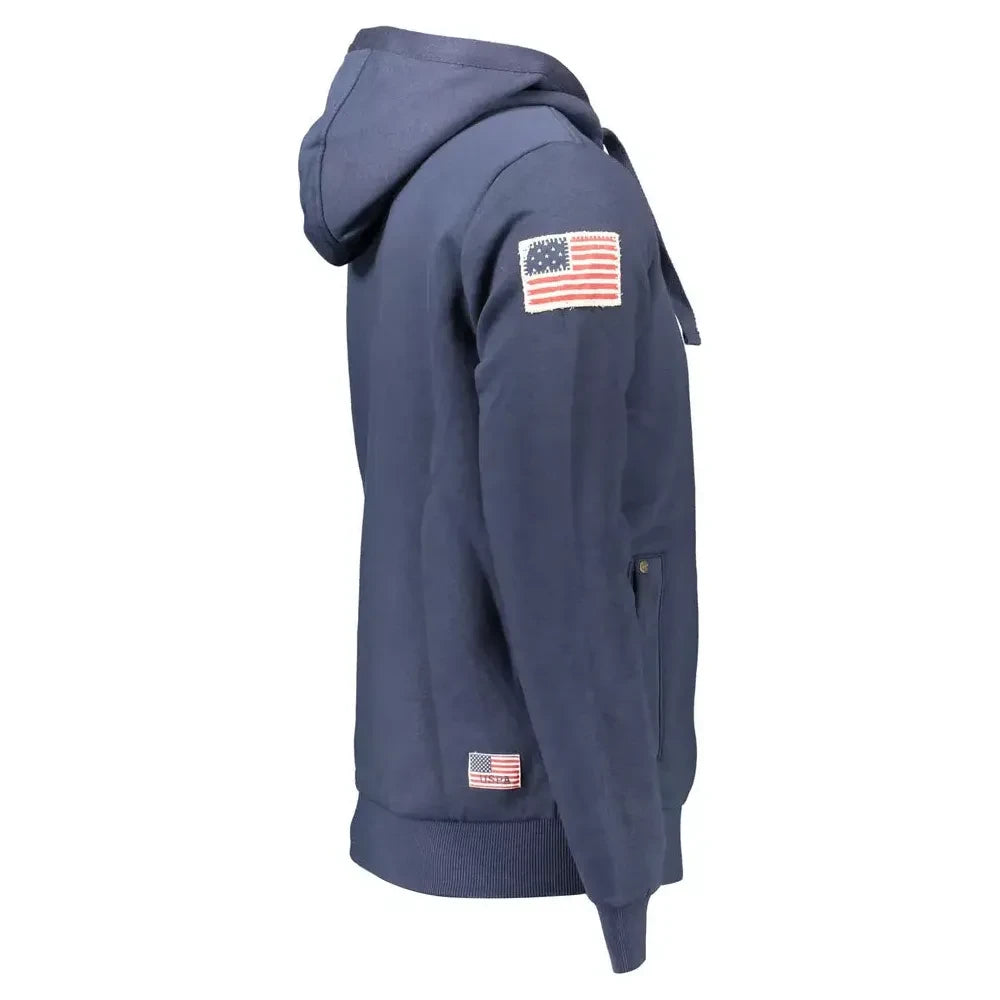 U.S. POLO ASSN. Chic Blue Hooded Sweatshirt with Embroidery Detail U.S. POLO ASSN.