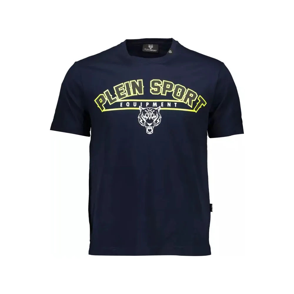 Plein Sport Sleek Blue Cotton Crew Neck Tee Plein Sport