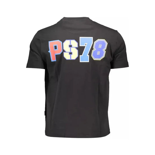 Plein Sport Sleek Black Cotton T-Shirt with Iconic Prints Plein Sport