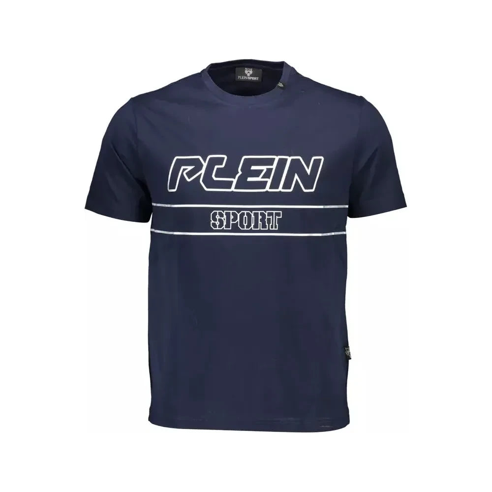 Plein Sport Electrify Blue Crew Neck Tee with Logo Accent Plein Sport