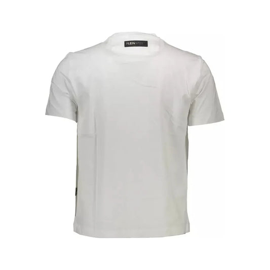 Plein Sport Pristine White Cotton Tee with Bold Accents Plein Sport