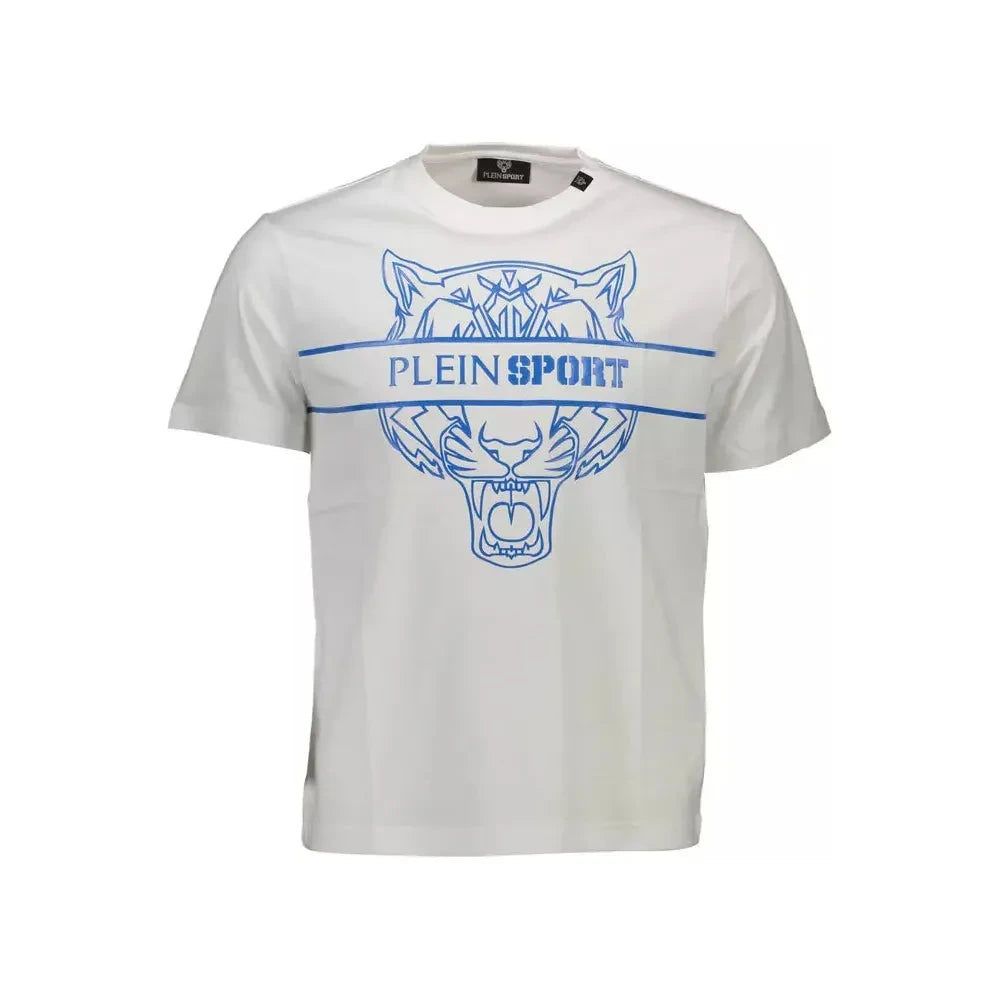 Plein Sport Pristine White Crew Neck Logo Tee Plein Sport