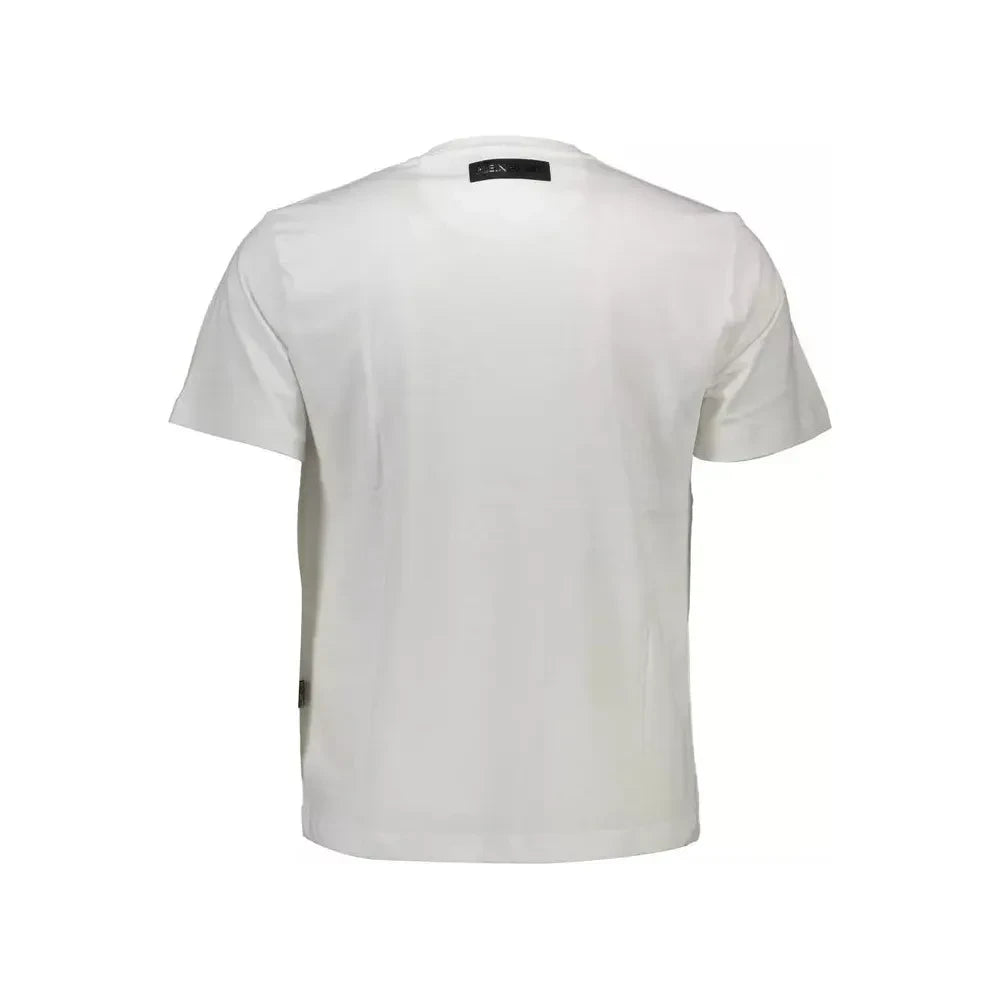 Plein Sport Pristine White Crew Neck Logo Tee Plein Sport