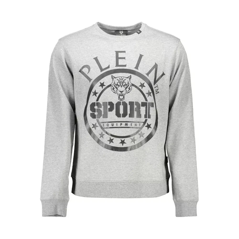 Plein Sport Sleek Gray Long-Sleeved Sweatshirt Plein Sport