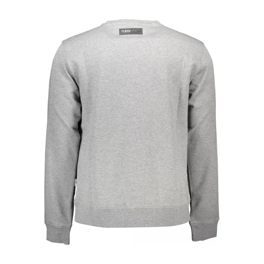 Plein Sport Sleek Gray Long-Sleeved Sweatshirt Plein Sport