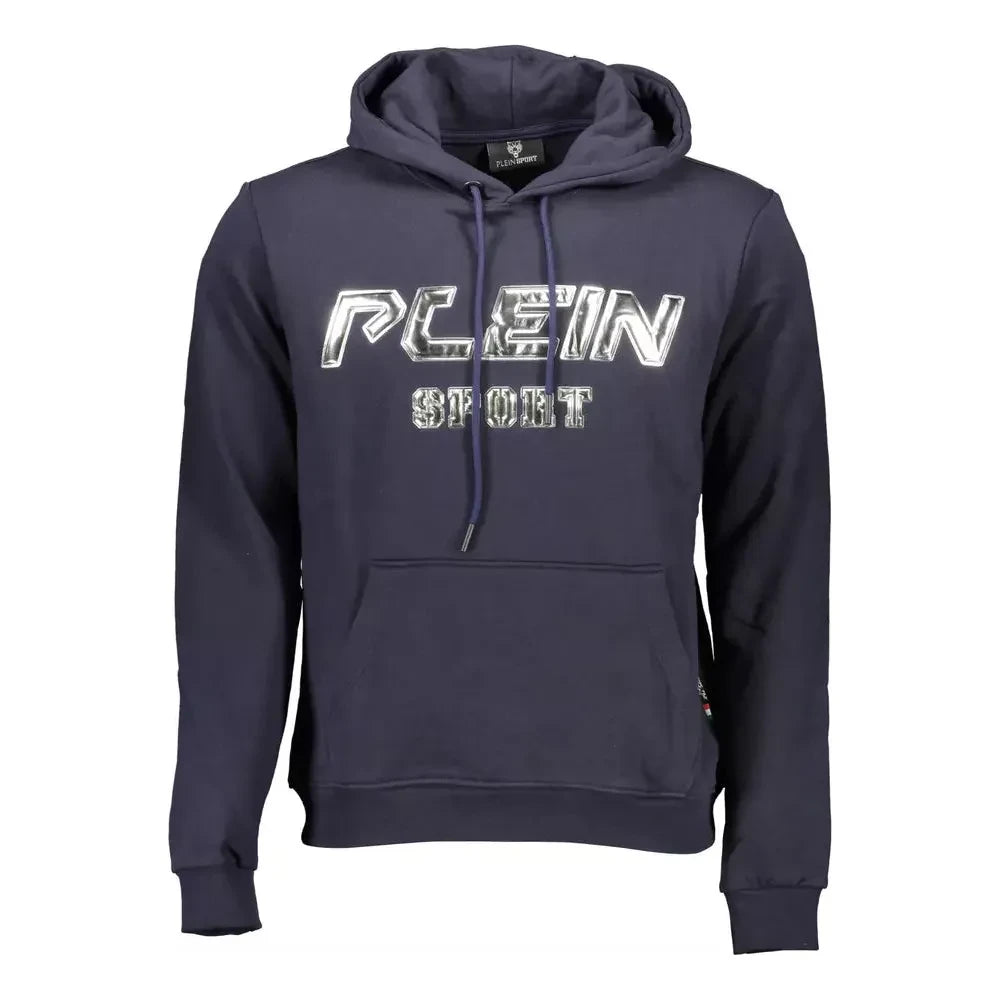 Plein Sport Electric Blue Contrast Hoodie with Logo Detail Plein Sport