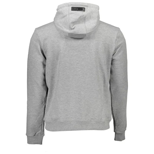 Plein Sport Sleek Gray Long-Sleeved Hooded Sweatshirt Plein Sport