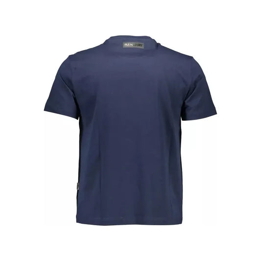 Plein Sport Dynamic Blue Crew Neck Printed Tee Plein Sport