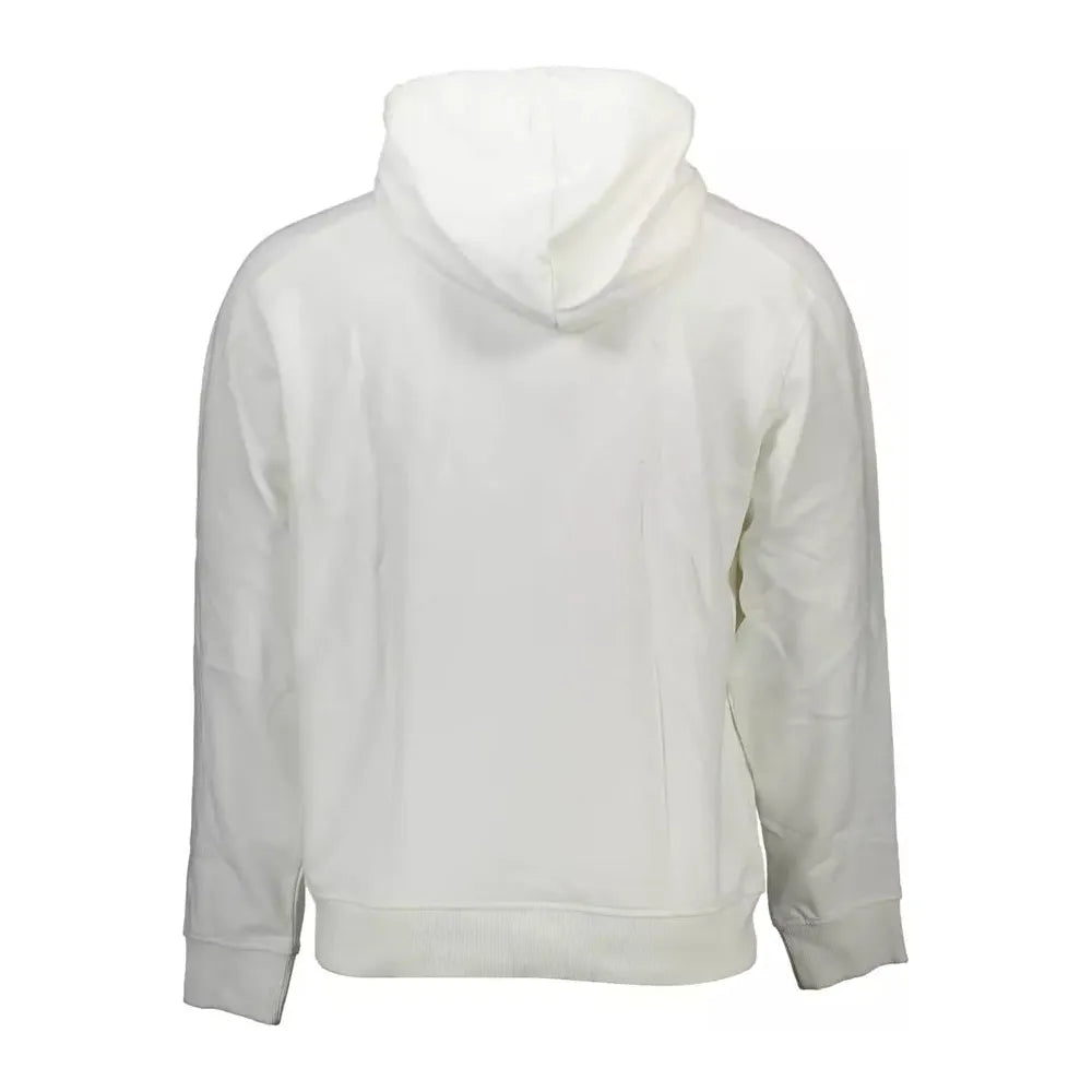 Calvin Klein Elegant White Hooded Sweatshirt with Logo Print Calvin Klein