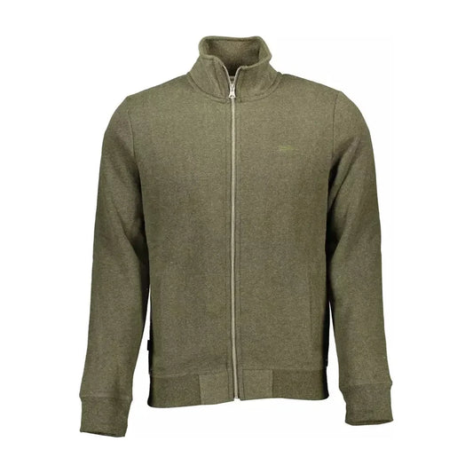 Superdry Sleek Green Zippered Sweatshirt with Embroidery Superdry