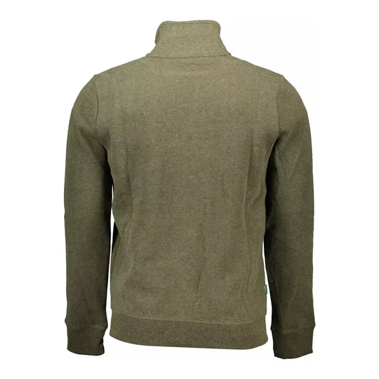 Superdry Sleek Green Zippered Sweatshirt with Embroidery Superdry