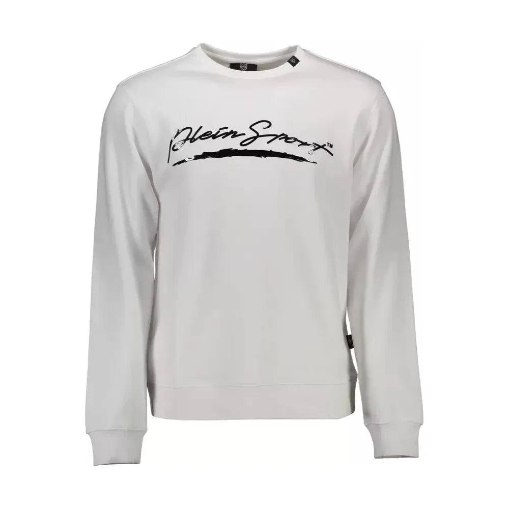 Plein Sport Sleek White Graphic Sweatshirt for Men Plein Sport