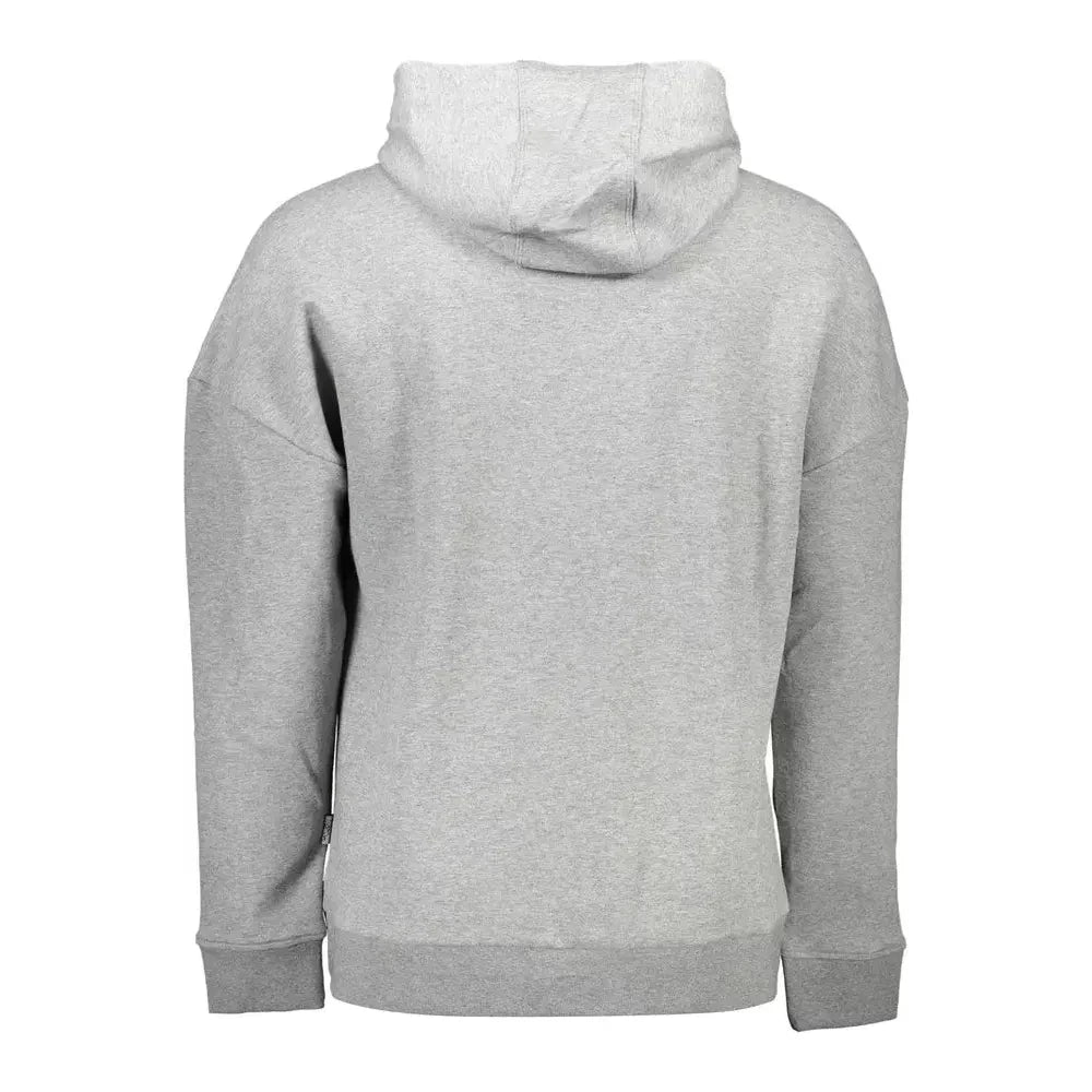 Plein Sport Sleek Gray Hooded Sweatshirt with Bold Contrasts Plein Sport