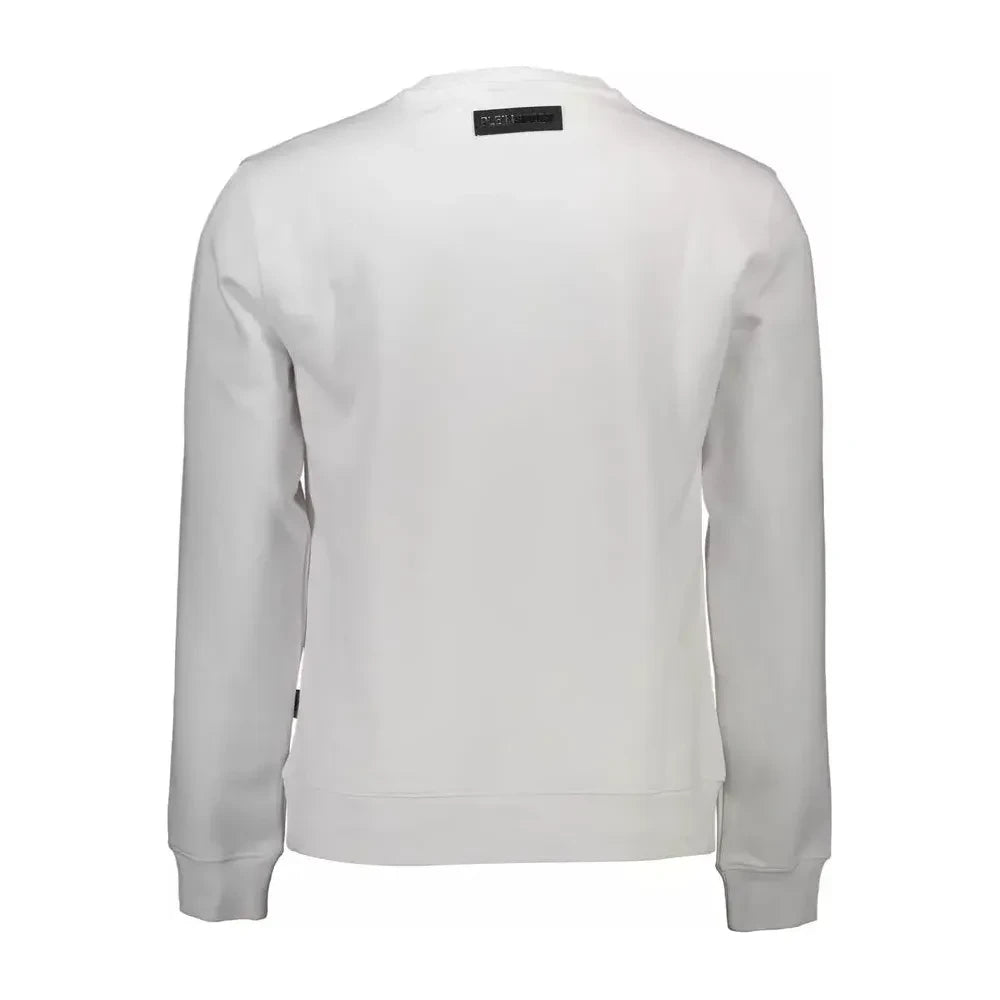 Plein Sport Sleek White Graphic Sweatshirt for Men Plein Sport