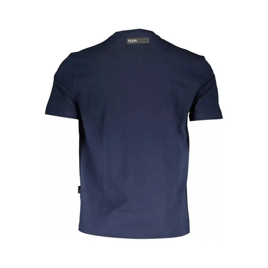 Plein Sport Round Neck Blue Emblem Tee Plein Sport