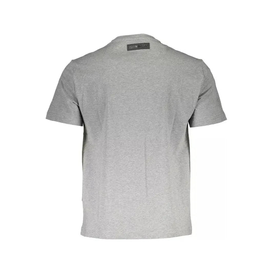 Plein Sport Chic Gray Short Sleeve Round Neck Tee Plein Sport