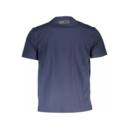 Plein Sport Sleek Blue Cotton Tee with Iconic Print Plein Sport