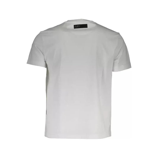 Plein Sport White V-Neck Logo Tee with Print Detail Plein Sport