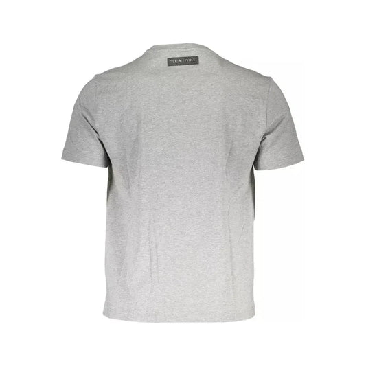 Plein Sport Athletic Gray Cotton Crew Neck Tee Plein Sport