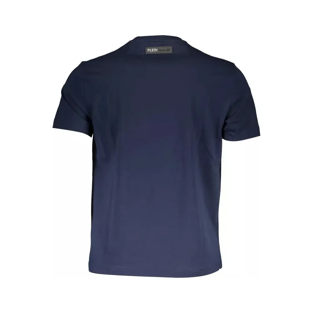 Plein Sport Crew Neck Logo Print Tee in Bold Blue Plein Sport