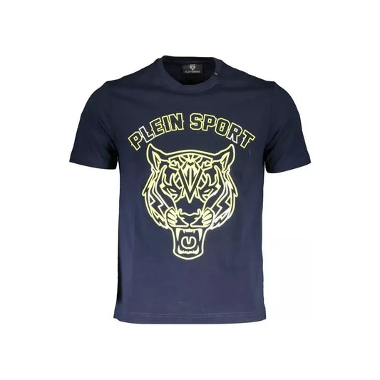 Plein Sport Dashing Blue Printed Crew Neck Tee Plein Sport