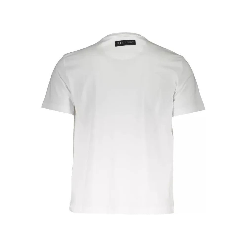 Plein Sport Sleek White Crew Neck Designer Tee Plein Sport