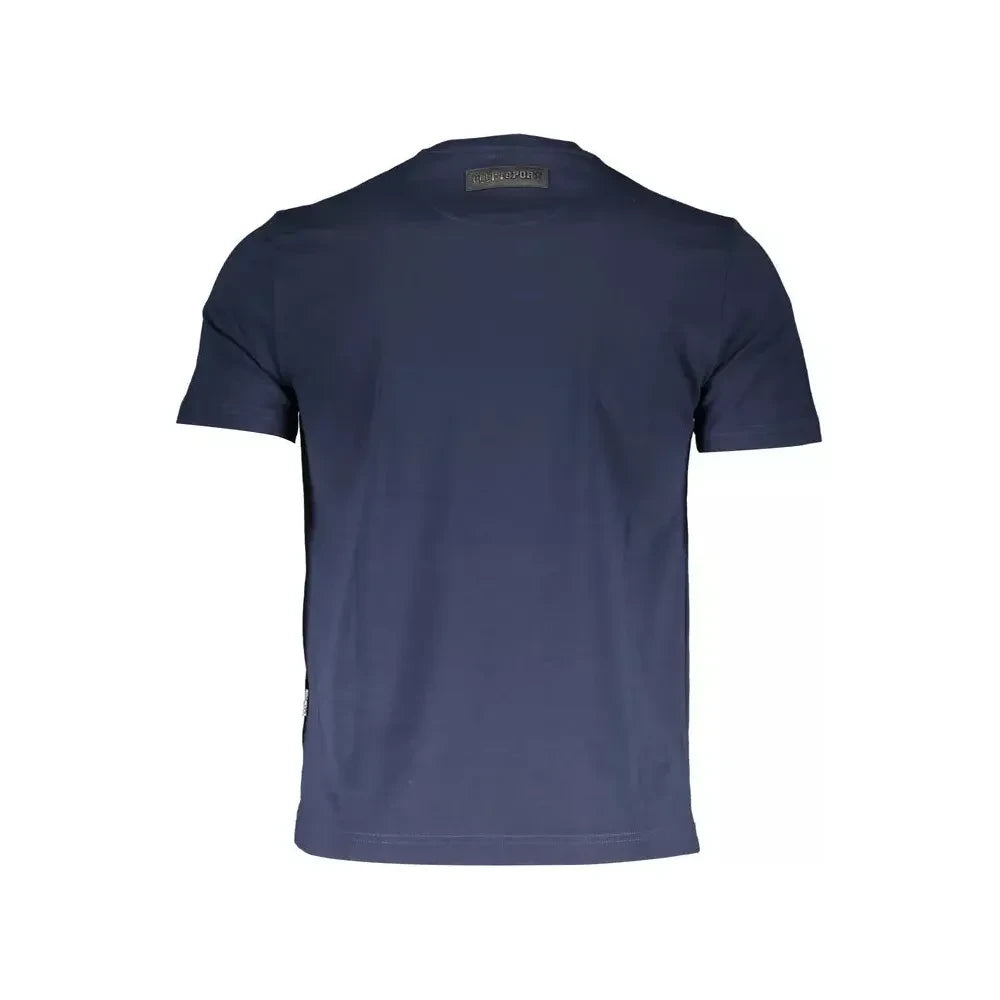 Plein Sport Dashing Blue Printed Crew Neck Tee Plein Sport