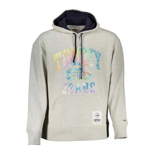 Tommy Hilfiger Chic Gray Hooded Sweatshirt with Contrasting Details Tommy Hilfiger