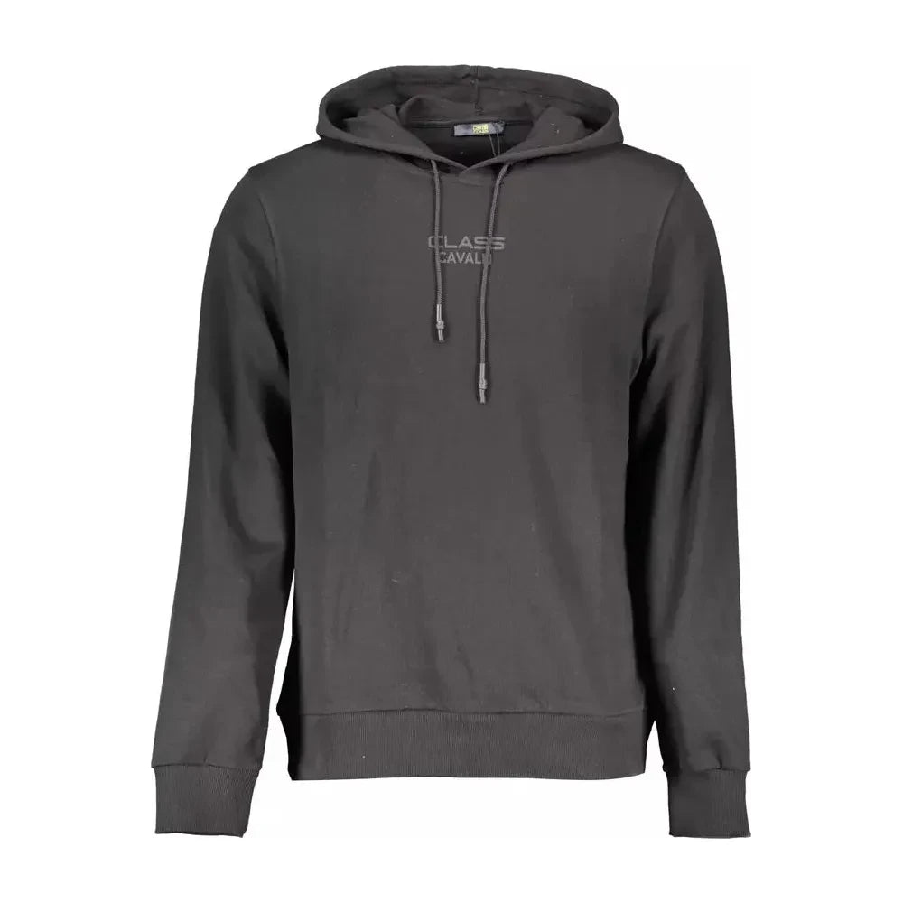 Cavalli Class Elegant Black Cotton Hooded Sweatshirt Cavalli Class