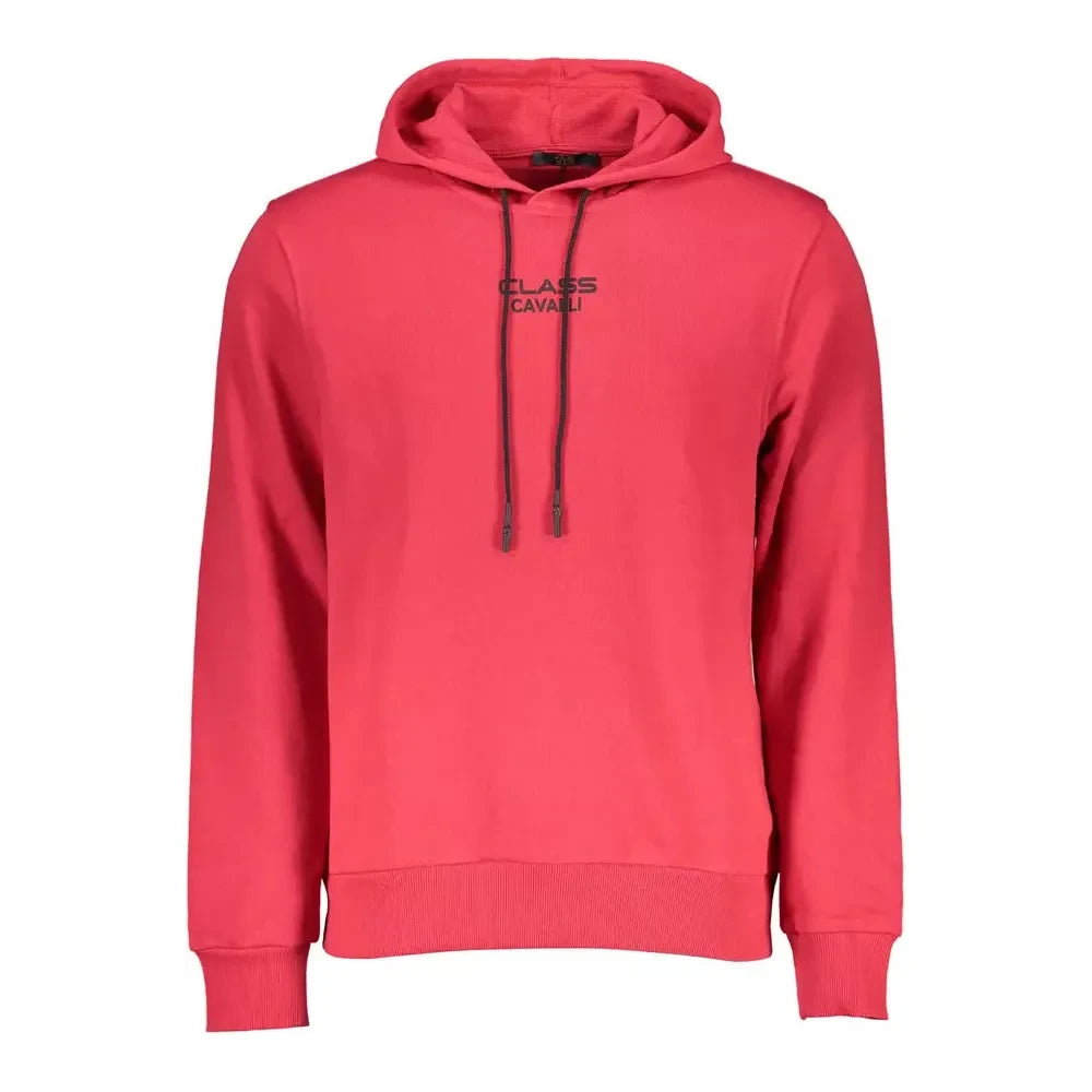 Cavalli Class Elegant Pink Hooded Sweatshirt with Logo Cavalli Class